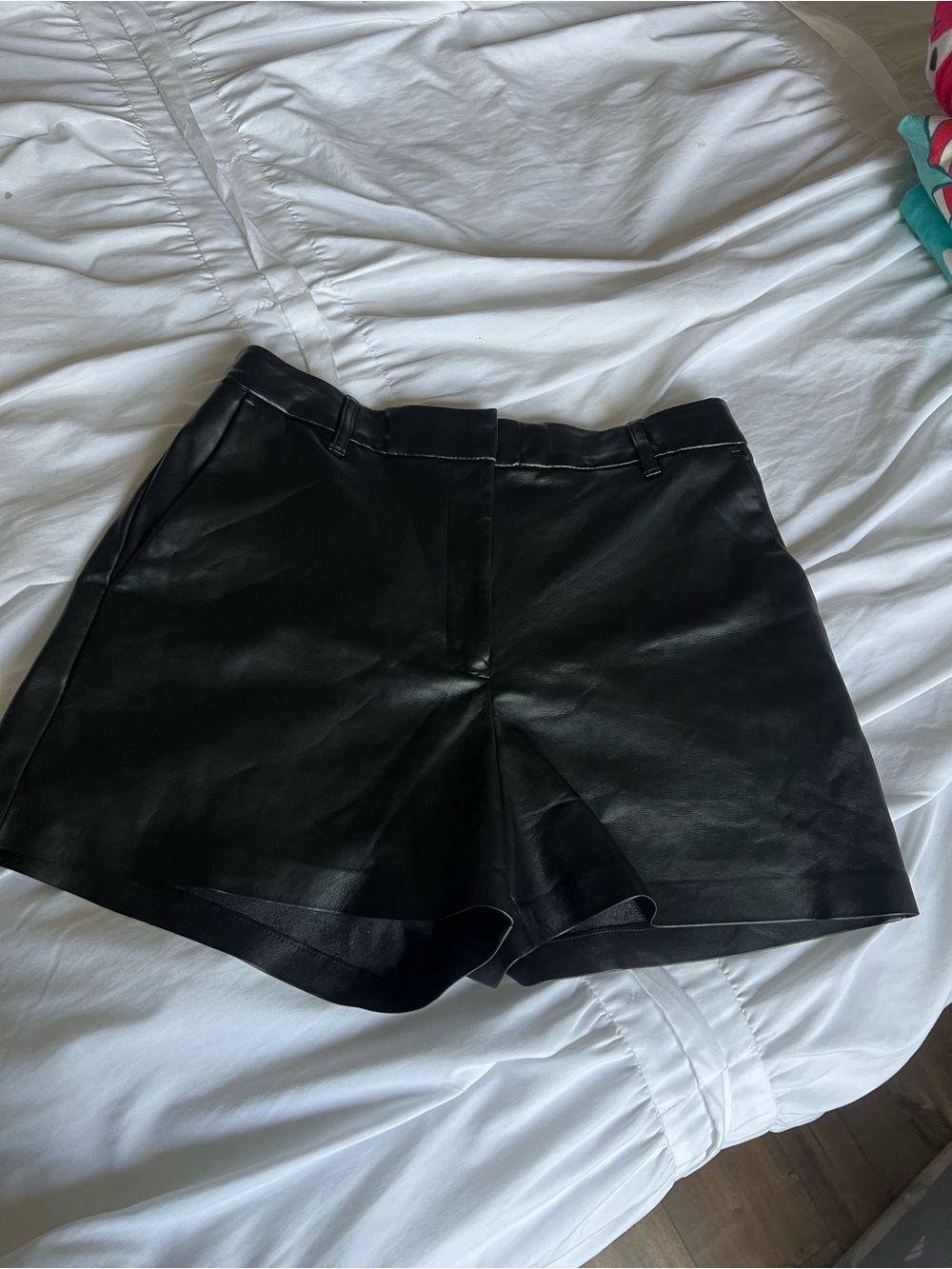 Express Black High-Waist Faux Leather Shorts
